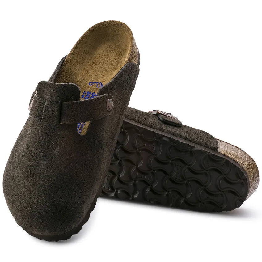 Birkenstock Boston Mocha Suede Soft Footbed