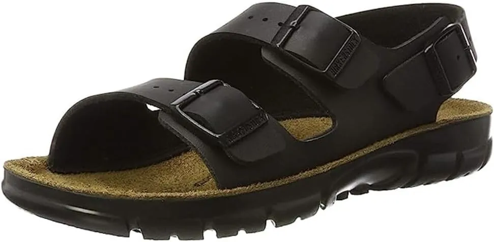 BIRKENSTOCK Men's Ankle Strap Professional Shoe Soft Bed (Birko Flor) Kano Black Size 12 UK, 39 EU