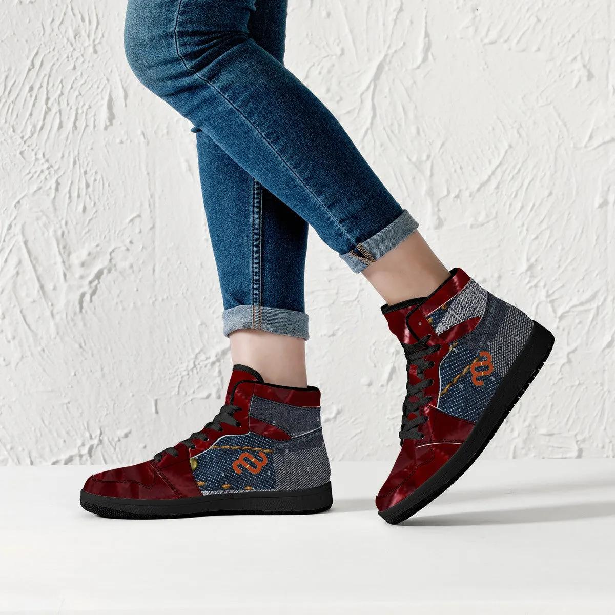 Black D16 Money denim High-Top 5G-enabled Burgundy Sneakers Bushae Leather Synthetic Great savings Bottom -