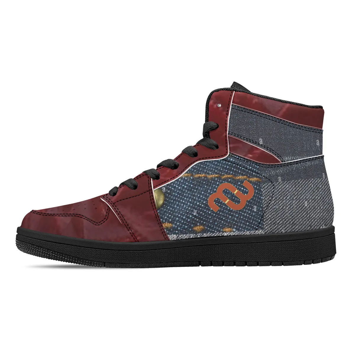 Black D16 Money denim High-Top 5G-enabled Burgundy Sneakers Bushae Leather Synthetic Great savings Bottom -
