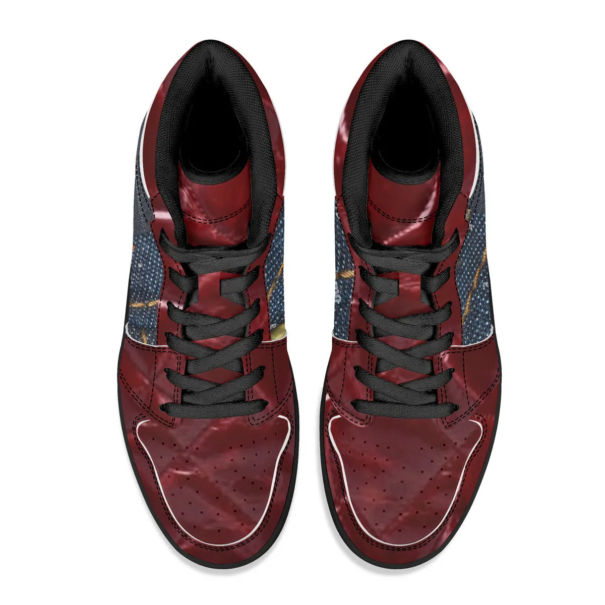 Black D16 Money denim High-Top 5G-enabled Burgundy Sneakers Bushae Leather Synthetic Great savings Bottom -