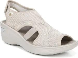 Bzees Women's DREAM Sandal, Beige sheer fishnet, 6 W US