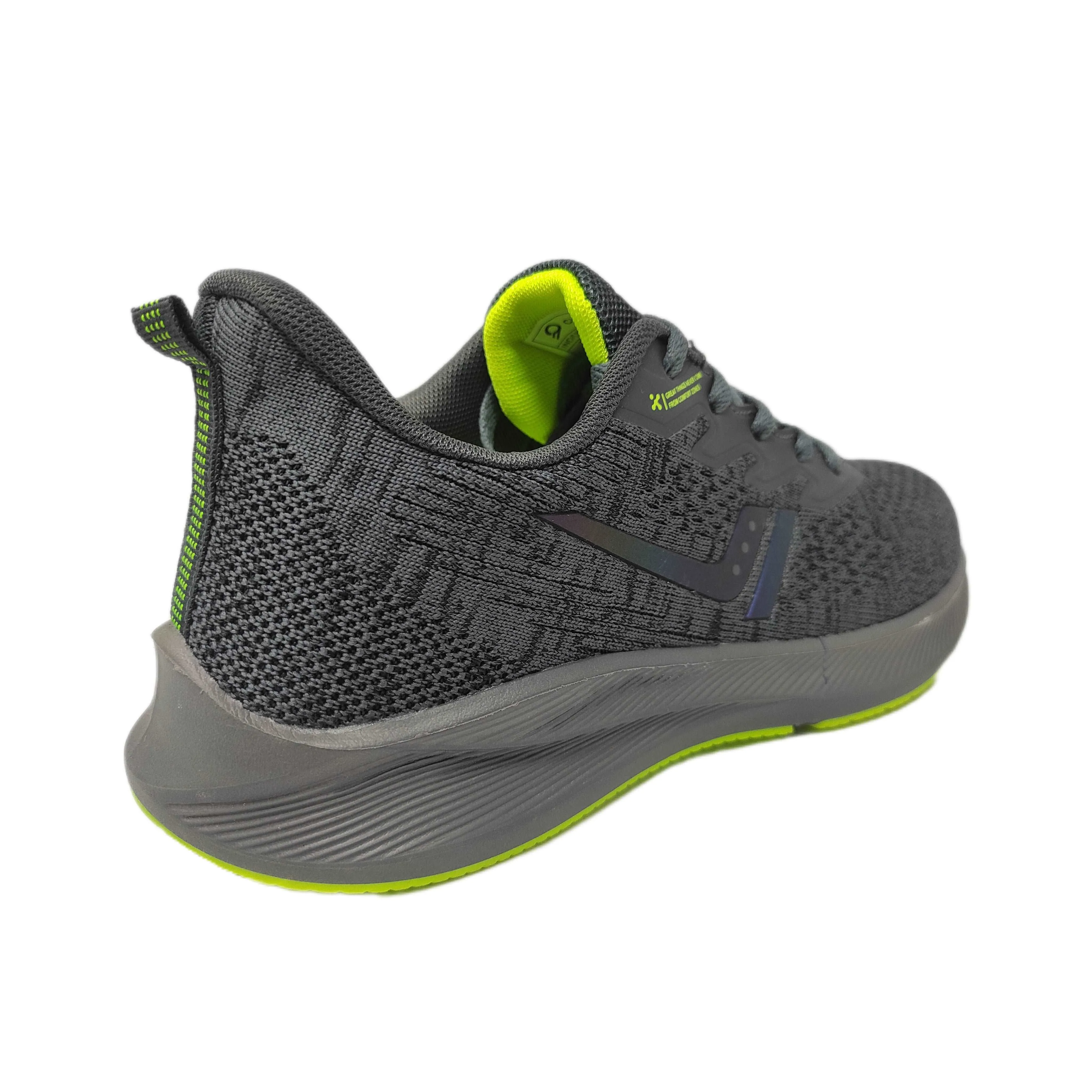 Calcetto Lightweight Casual Men'S Running Sports Shoes CLT-0964 Dark Grey Lime