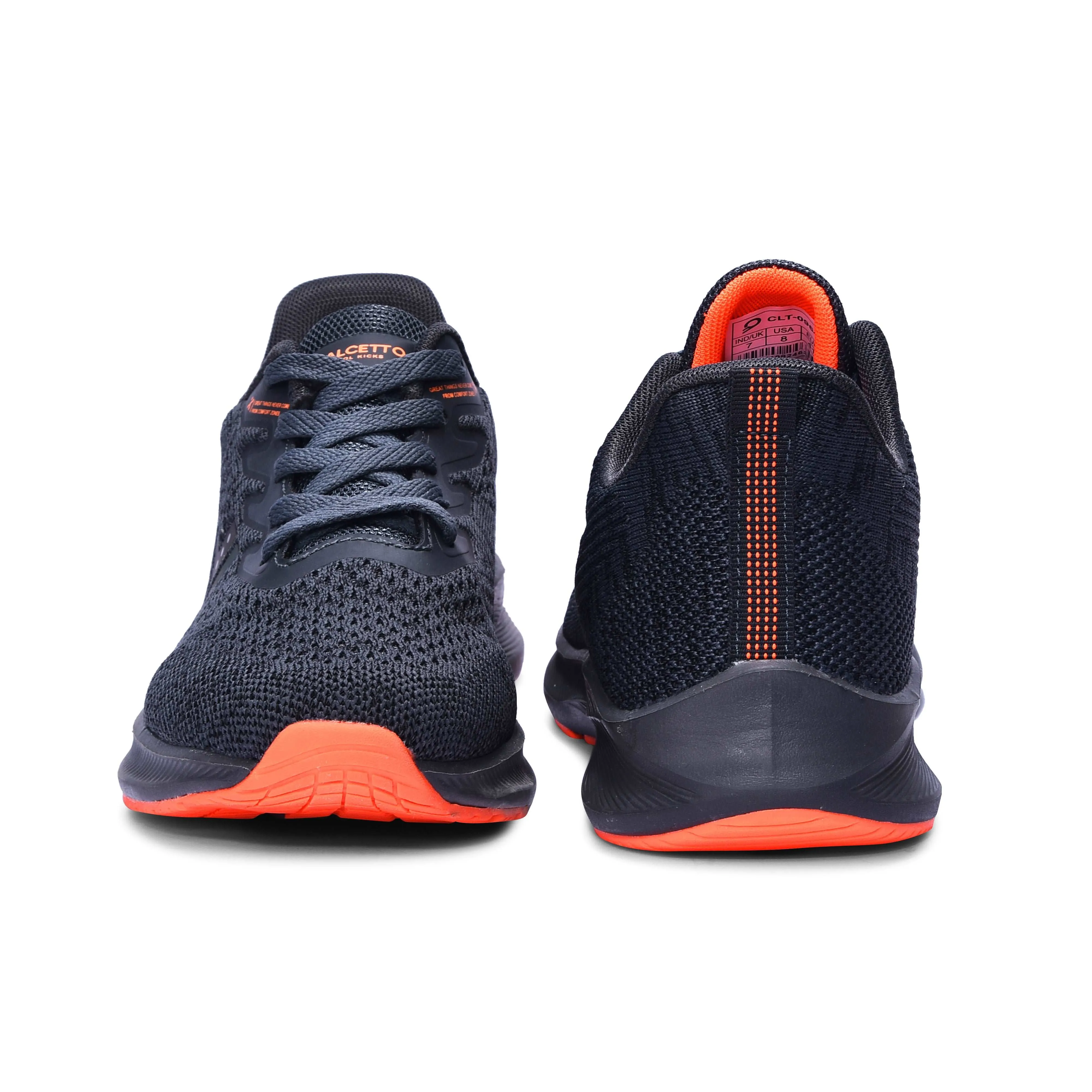 Calcetto Lightweight Casual Men'S Running Sports Shoes CLT-0964 Dark Grey Orange