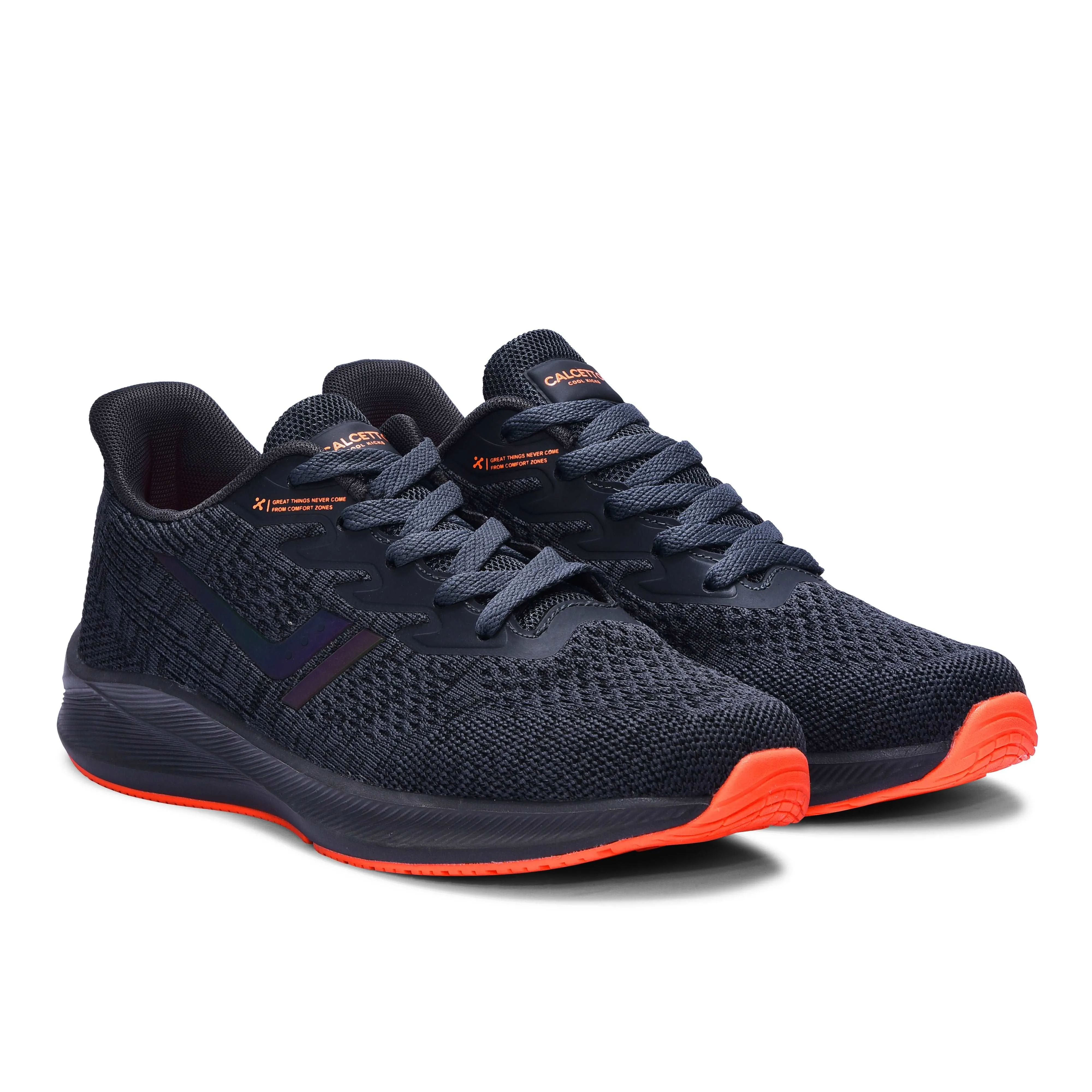 Calcetto Lightweight Casual Men'S Running Sports Shoes CLT-0964 Dark Grey Orange