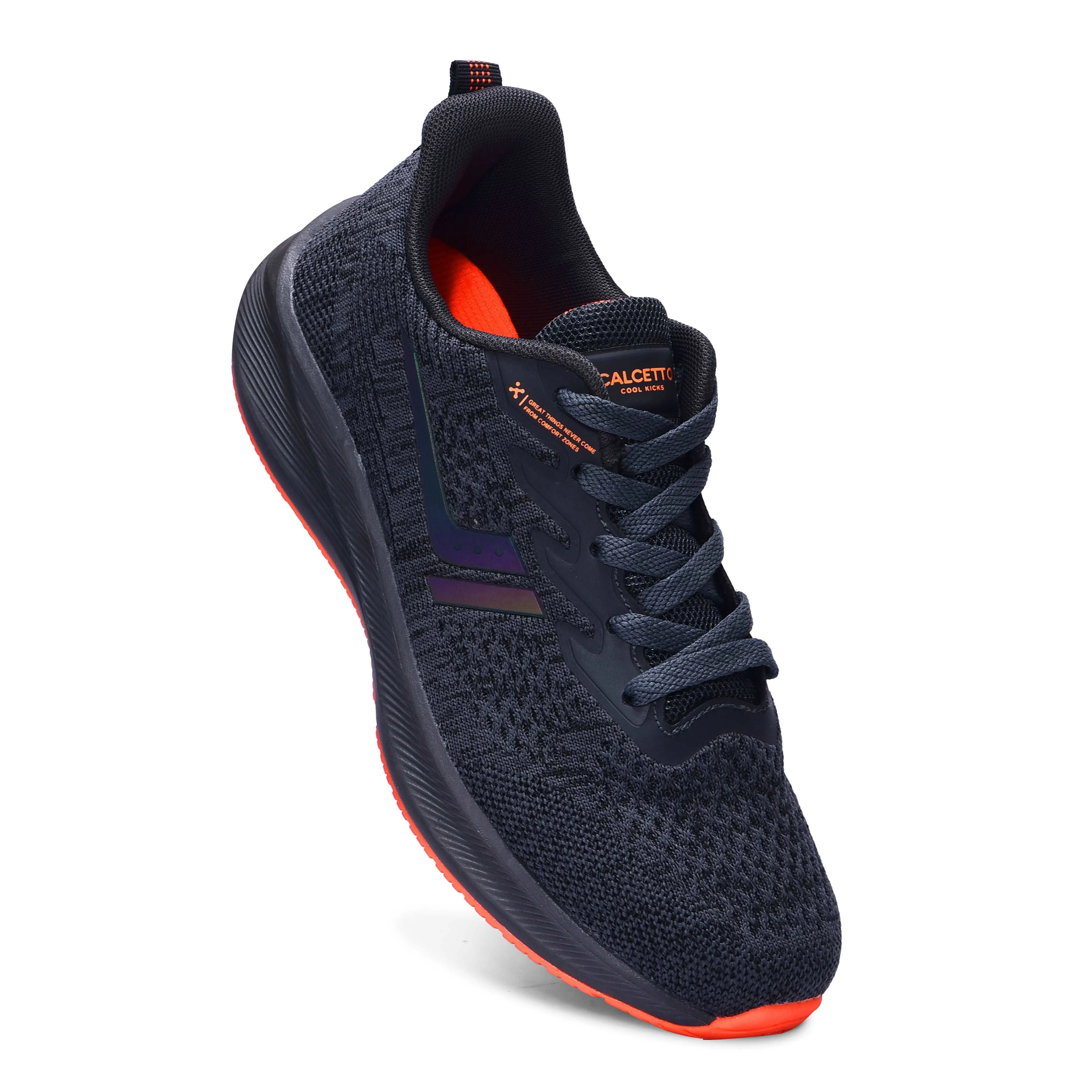 Calcetto Lightweight Casual Men'S Running Sports Shoes CLT-0964 Dark Grey Orange