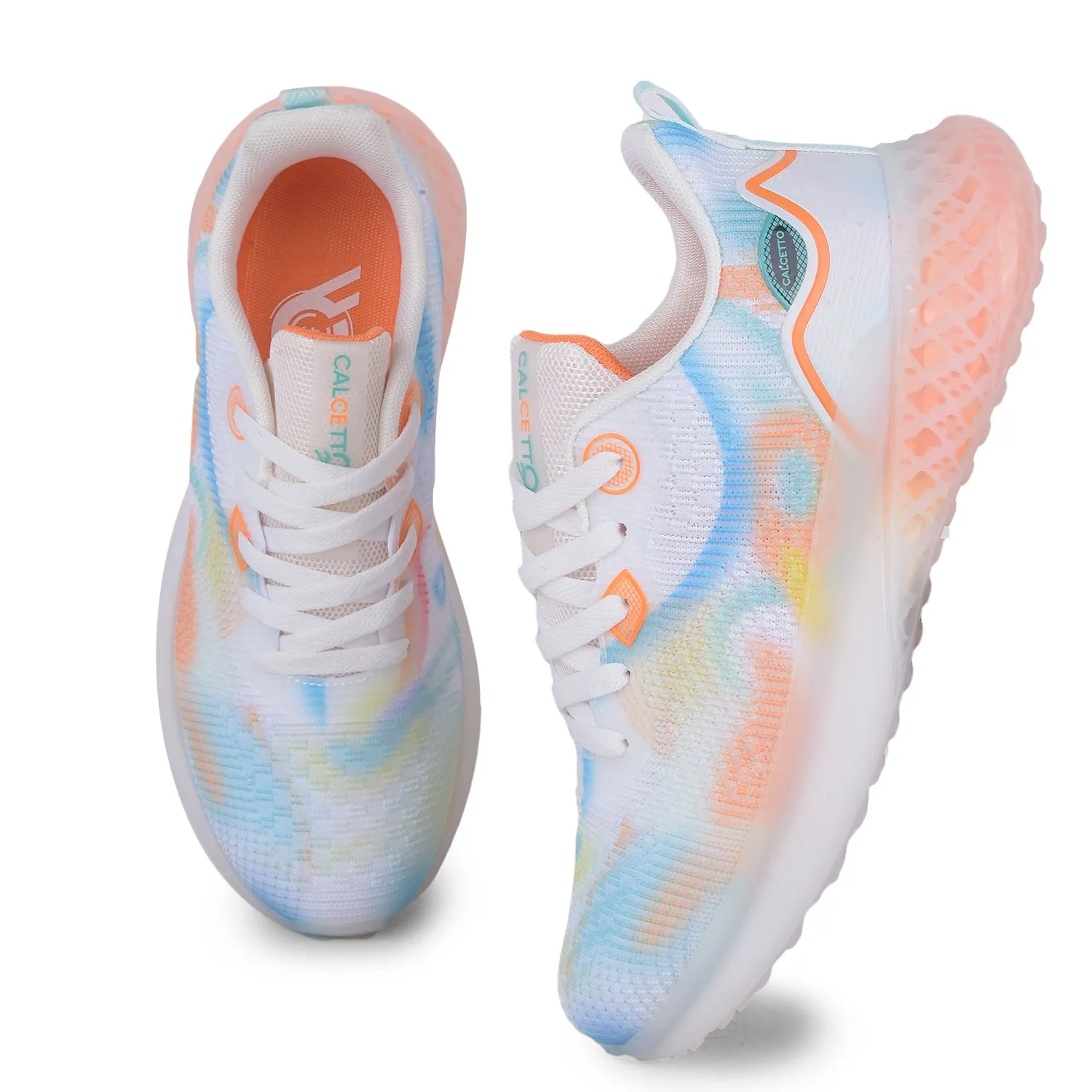 Calcetto Lightweight Casual Men's Running Sports Shoes CLT-0993 White Orange