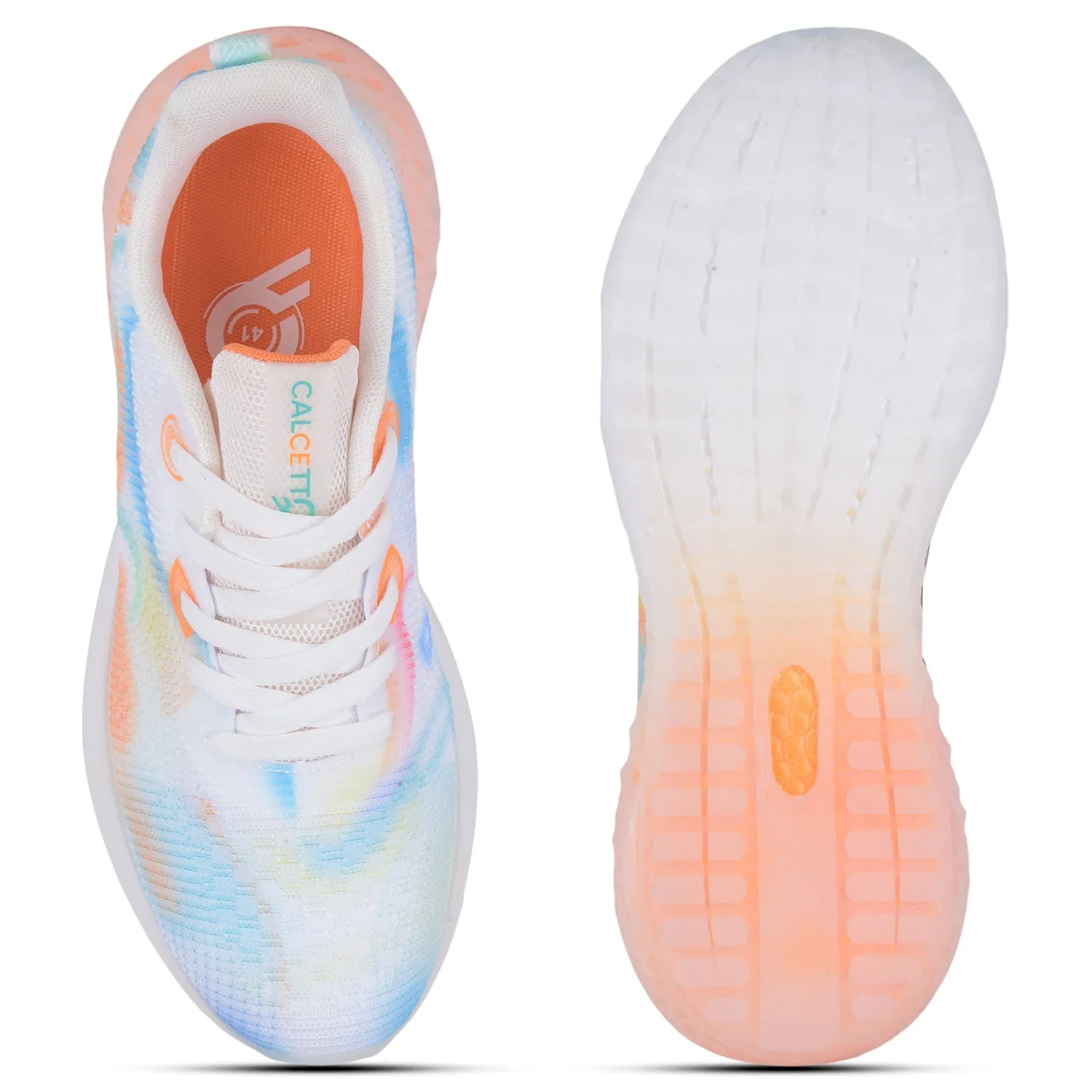 Calcetto Lightweight Casual Men's Running Sports Shoes CLT-0993 White Orange