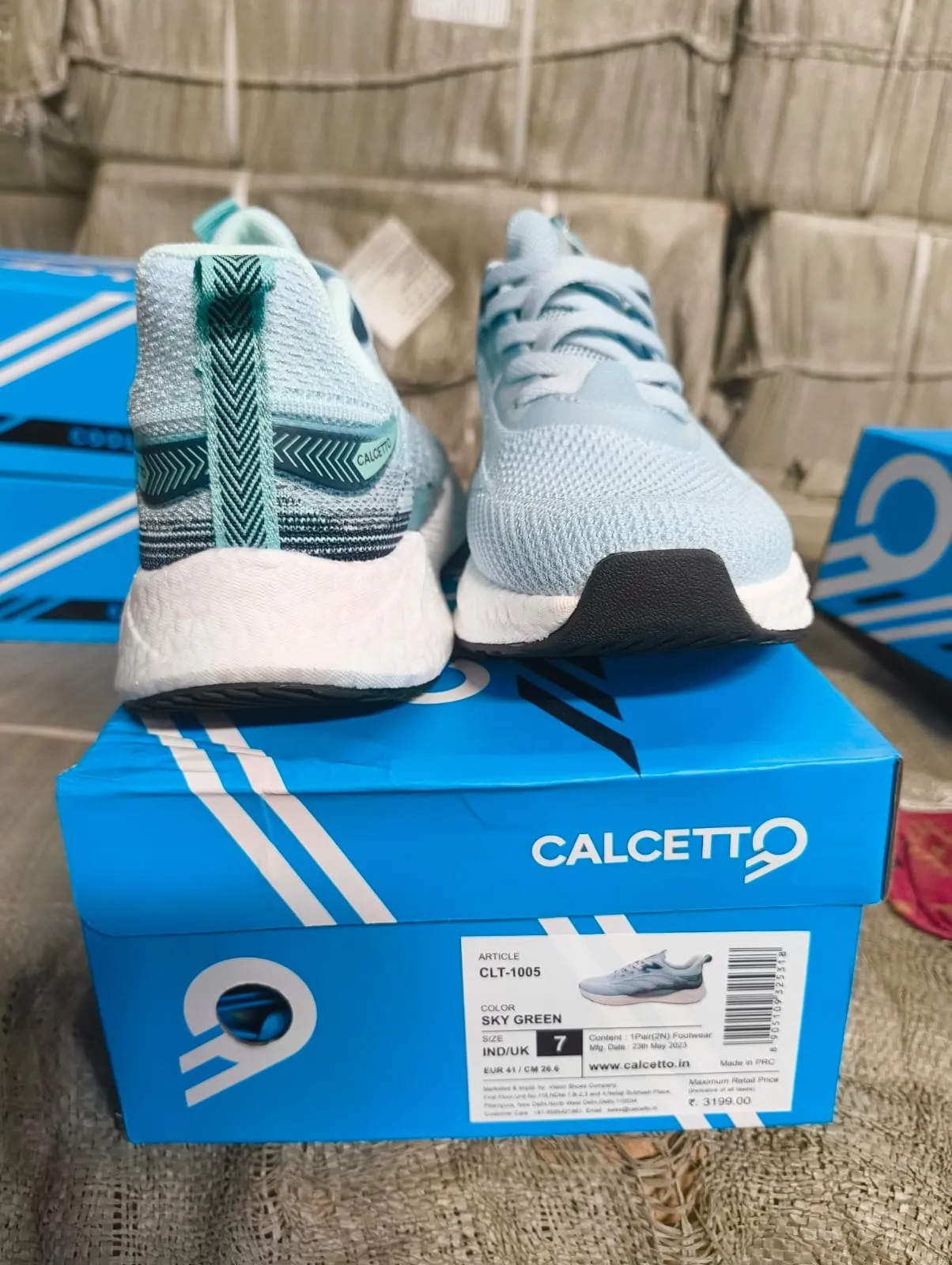 Calcetto Lightweight Lifstyle Men'S Running Sports Shoes CLT-1005 SKY GREEN