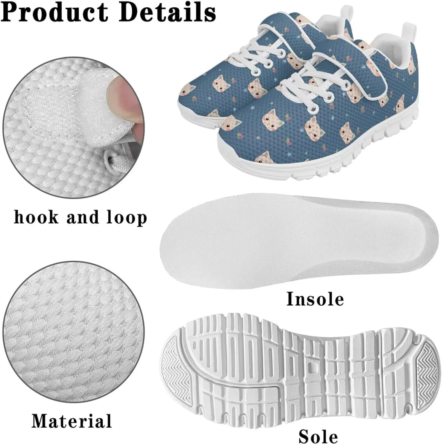 Casual House Shoes Lightweight Anti-Skid Sneakers Boys Girls Breathable Single Buckle Mesh Shoes for Athletic US 11-15 White Sole