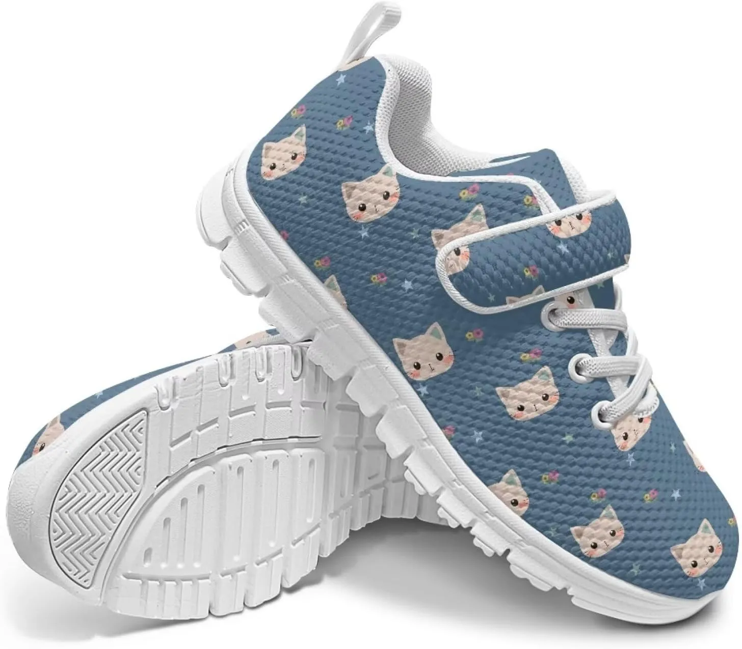Casual House Shoes Lightweight Anti-Skid Sneakers Boys Girls Breathable Single Buckle Mesh Shoes for Athletic US 11-15 White Sole