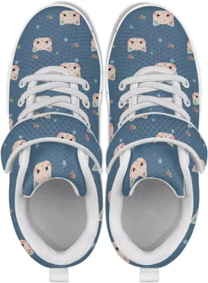 Casual House Shoes Lightweight Anti-Skid Sneakers Boys Girls Breathable Single Buckle Mesh Shoes for Athletic US 11-15 White Sole