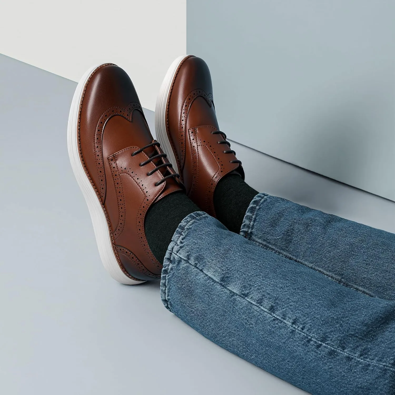 Cestfini Mens Dress Shoes Casual Dress Sneakers Business Oxford Shoes Comfortable Wingtip Brogue Office Work Shoes