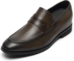 CHAMARIPA Elevator Shoes for Men - Height Increasing Shoes with Genuine Leather Lining Easy Slip on Designed Loafer 1.97/2.36/2.76 inch Taller