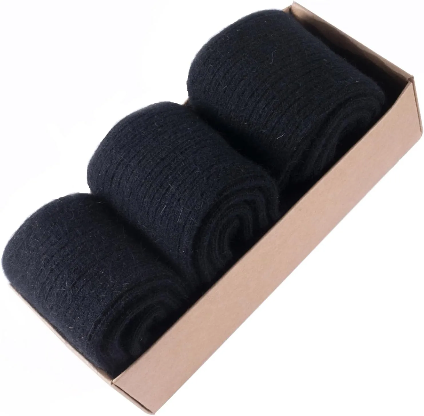 CHAO RAN Wool Cashmere Socks for Men Winter Warm Male Socks Thick Soft Dress Crew Socks 3 Pairs