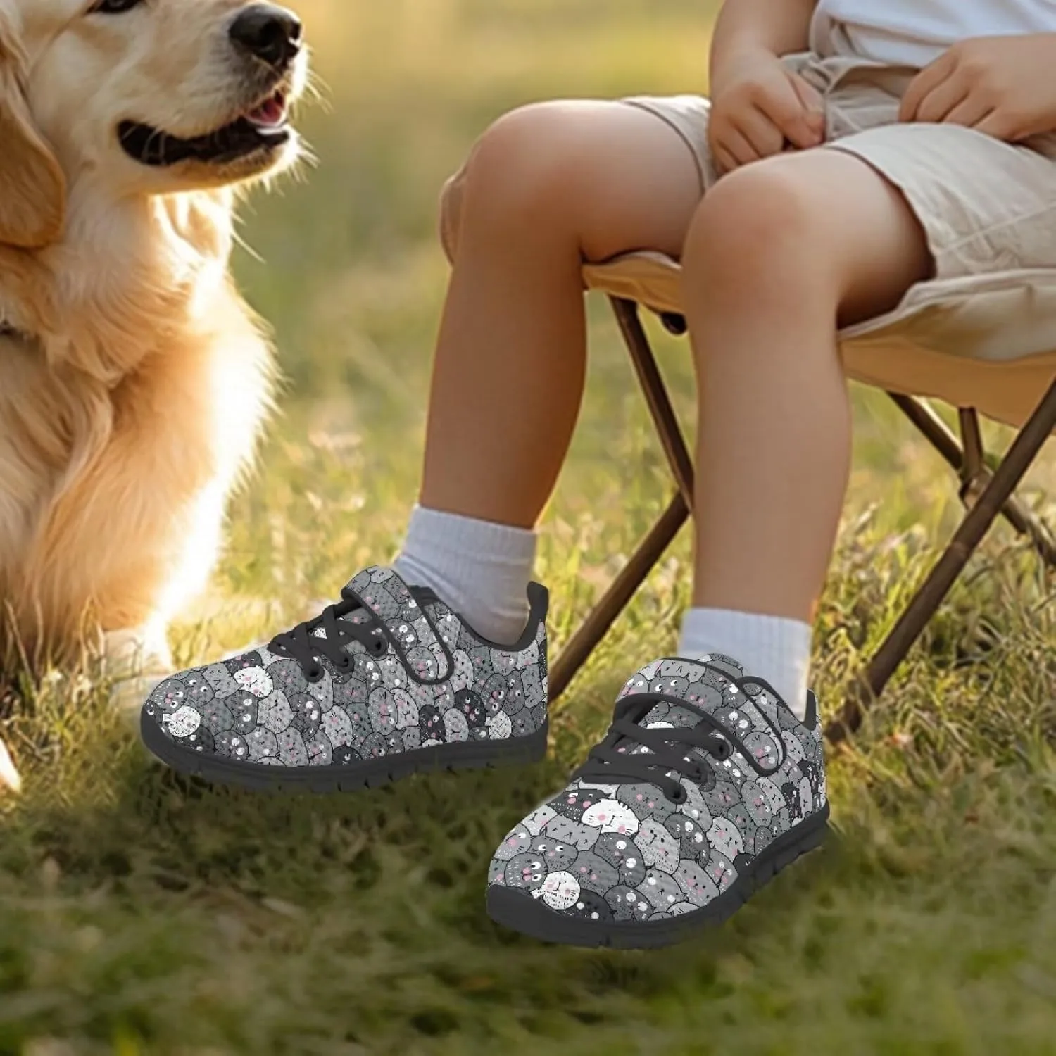 Child Boys Girls Travel Shoes Single Buckle Low-Top Sneakers Lightweight Lace-Up Running Shoe for Travel US 11-15 Black Sole