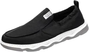 Classic Men's Slip-On Canvas Shoes - Durable Rubber Outsole for Traction, Soft Upper for Barefoot-Like Comfort