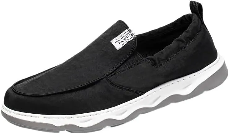 Classic Men's Slip-On Canvas Shoes - Durable Rubber Outsole for Traction, Soft Upper for Barefoot-Like Comfort