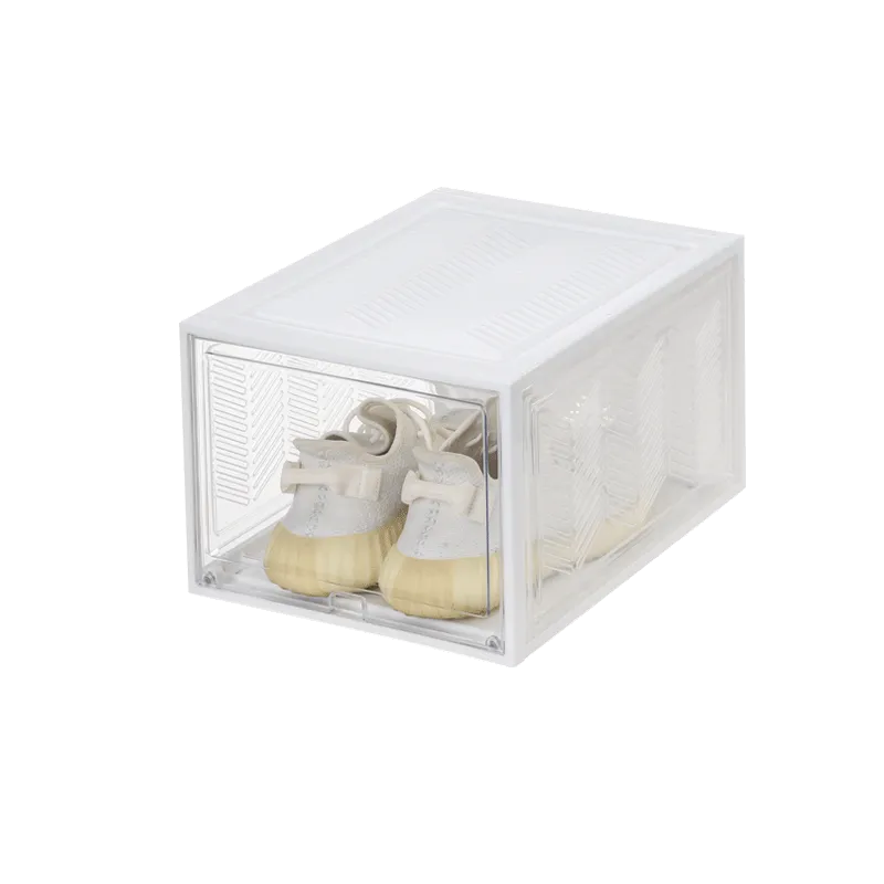 Clear Plastic Foldable Shoe Sneaker Organizer Box Stackable Storage With Custom Transparent Containers