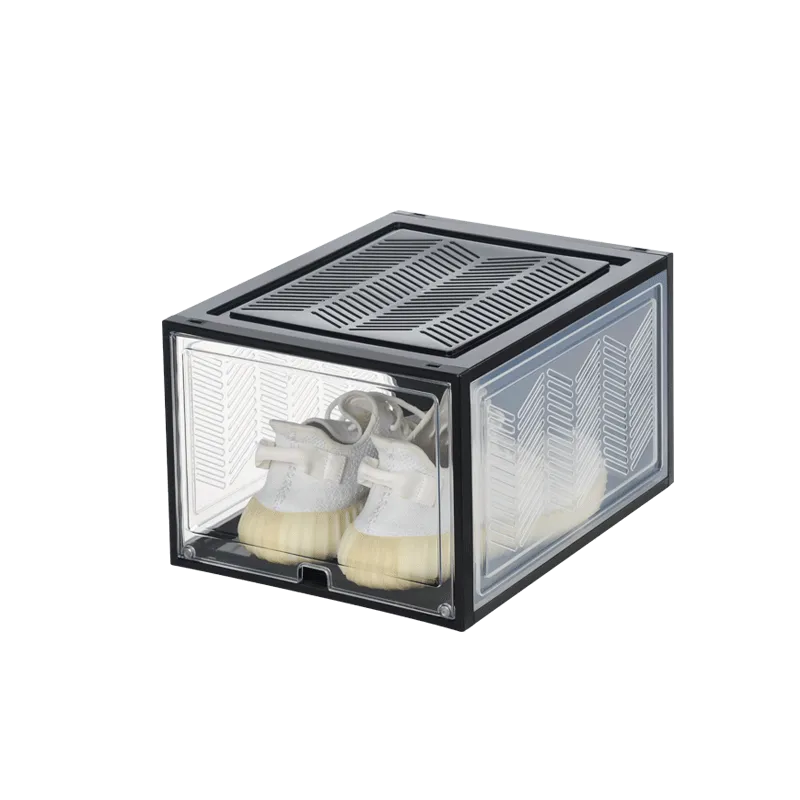 Clear Plastic Foldable Shoe Sneaker Organizer Box Stackable Storage With Custom Transparent Containers