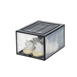 Clear Plastic Foldable Shoe Sneaker Organizer Box Stackable Storage With Custom Transparent Containers