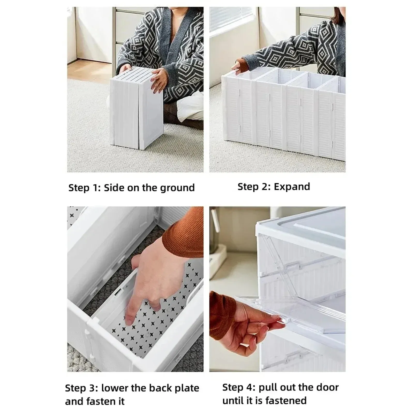 Collapsible Shoe Box Dustproof Organizer-No Assembly Required-Versatile Sneaker Storage Solution-Perfect for Home Organization