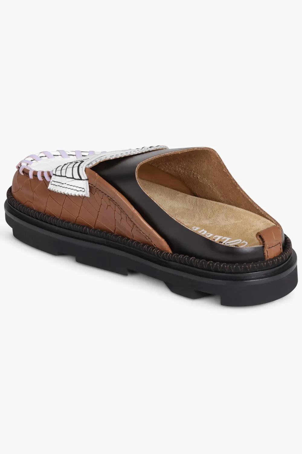 College Chunky Loafer Mule | Brown/Black