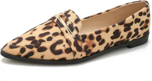 Comfortable Leather Suede Slip On Loafer Flats for Women Casual Work Flat Shoes Women's Pointed Toe Penny Loafers Office Driving Ballet Flats