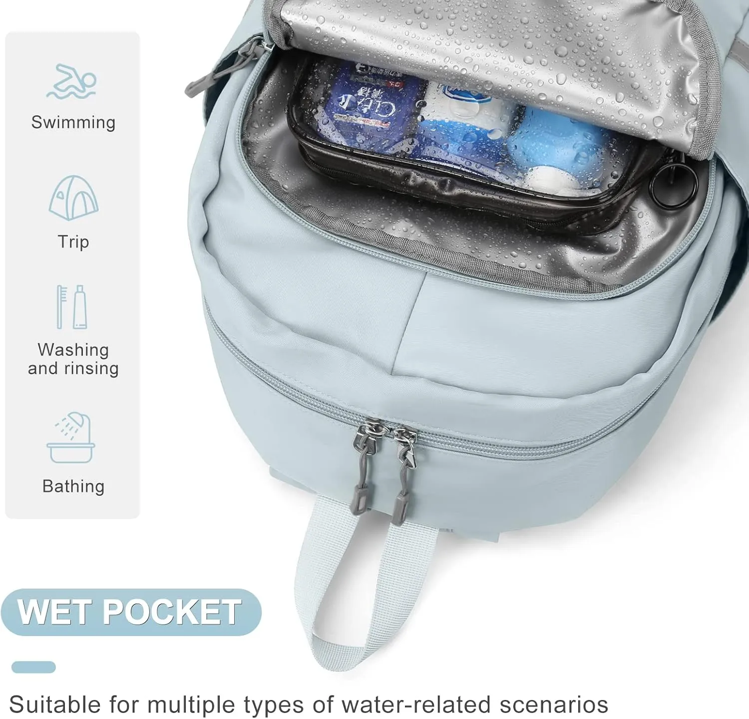 Coofay Small Gym Bag for Women - Waterproof, Lightweight, Sports Backpack with Shoe Compartment