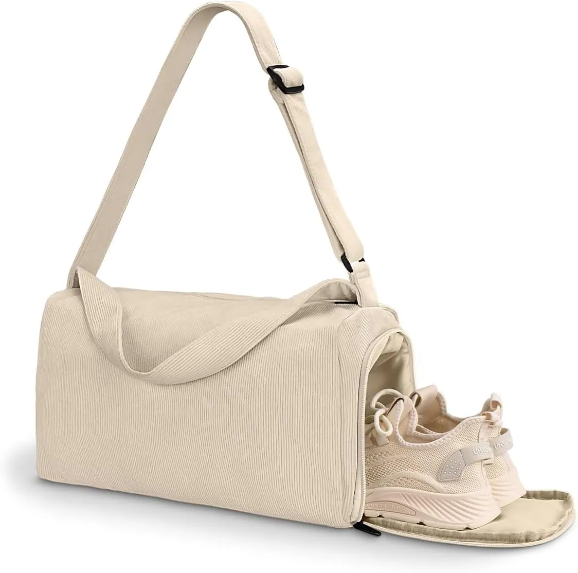 Corduroy Large Gym Bag for Women with Shoes Compartment, Stylish Duffle Travel Bag for Plane, Lightweight Duffle Bag for Women & Men, Sport Gym Tote Bag with Wet Pocket