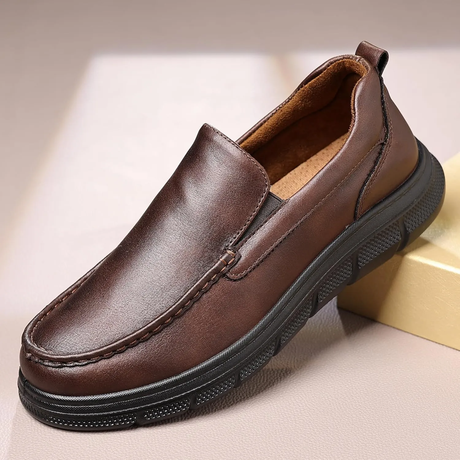 COSIDRAM Mens Casual Loafers Comfortable Soft Classic Moccasin Slip On Daily Walking Shoes