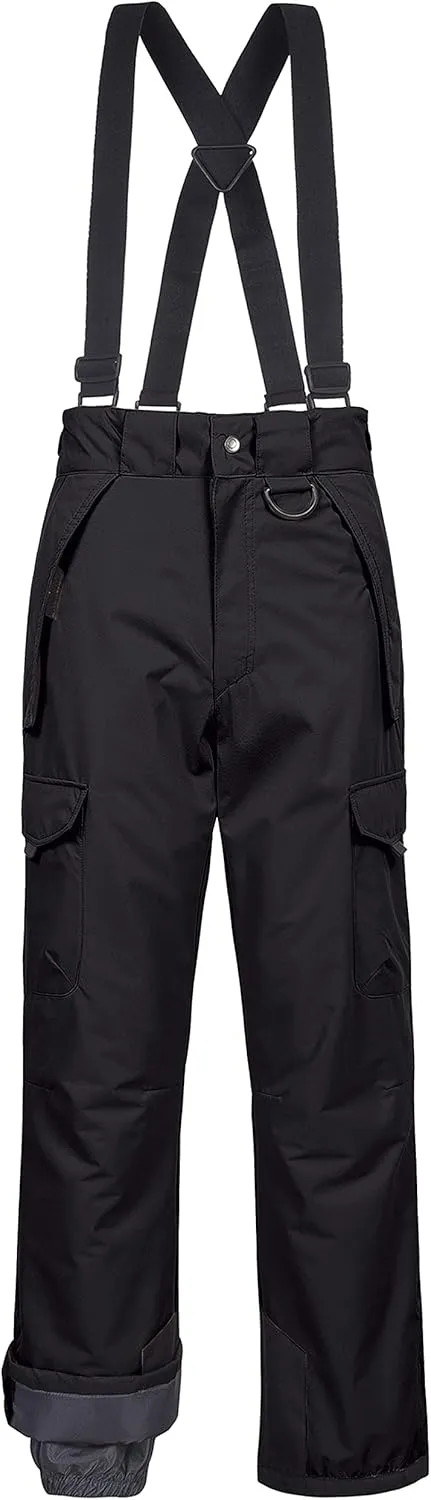 CREATMO US Men's Snow Pants Ski Bibs Waterproof Insulated Winter Snowboard Cargo