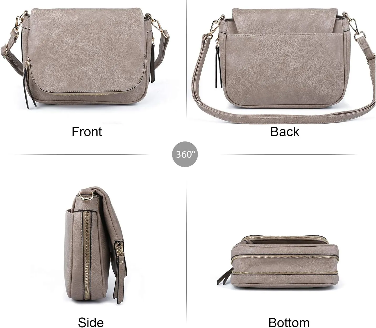 Crossbody Bags for Women Small Pu Leather Over the Shoulder Purses and Flap Cross Body Handbags with Multi Pockets