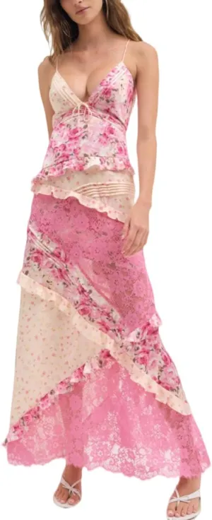 Cute Floral Long Sundresses for Women Boho Smocked Spaghetti Strap Dress Y2k Flowy Beach Ruffle Backless Maxi Dress