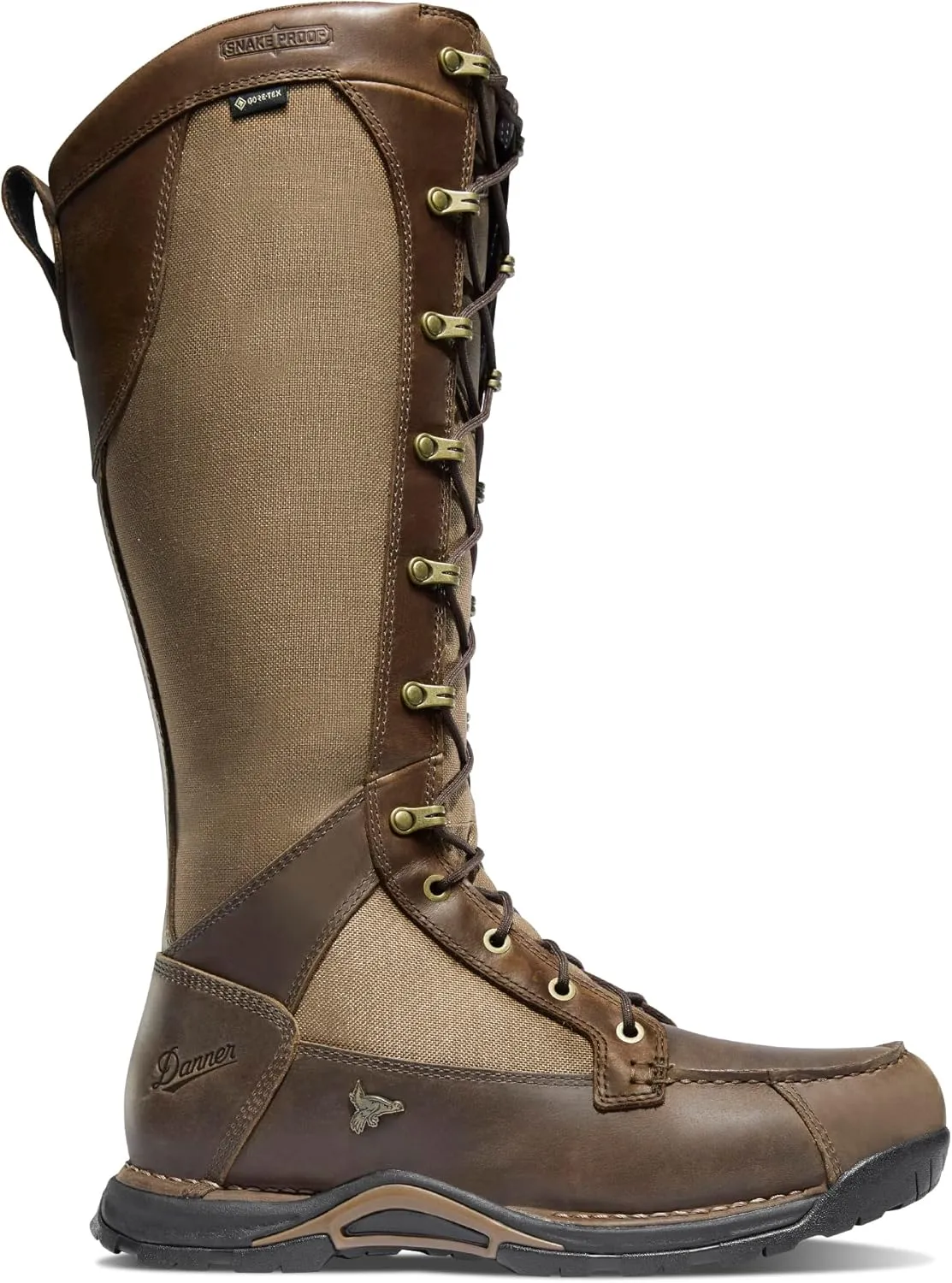 Danner Sharptail 17" Side-Zip Waterproof Snake Boots for Men - Full-Grain Leather and Nylon with 360° Snake Guard, Comfort Footbed & Traction Outsole
