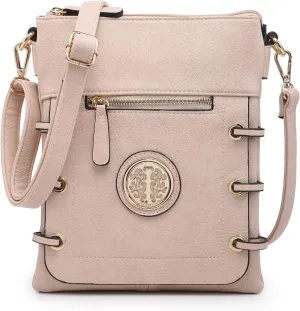 Dasein Women Lightweight Shoulder Purse Soft PU Leather Crossbody Bag Multi Pocket Travel Purses with Double Zipper