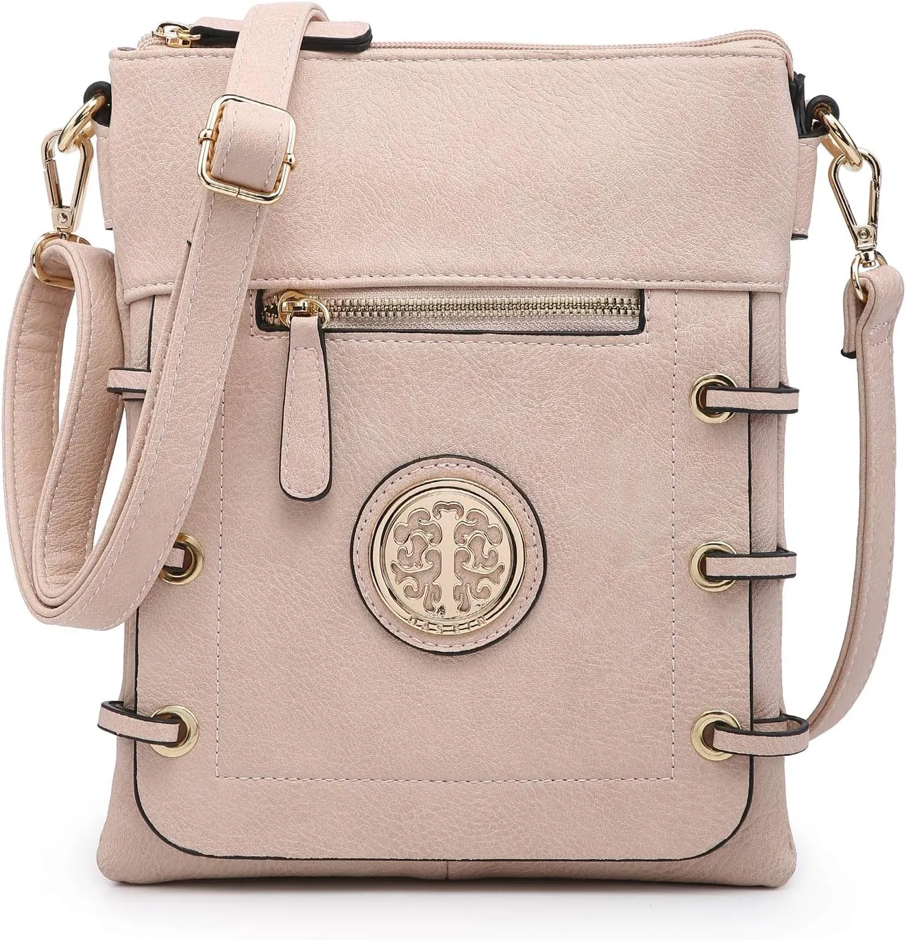 Dasein Women Lightweight Shoulder Purse Soft PU Leather Crossbody Bag Multi Pocket Travel Purses with Double Zipper