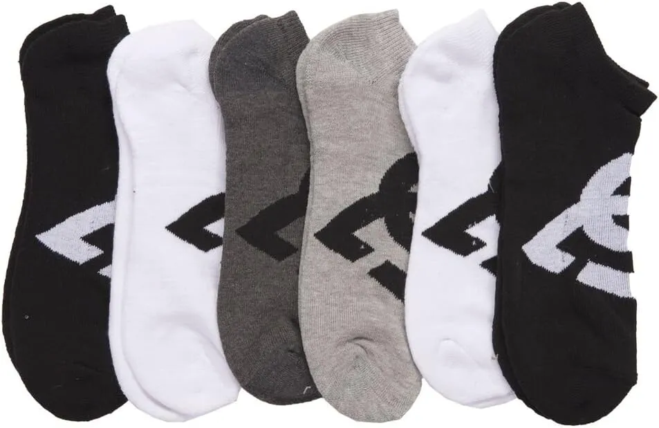 DC 6-Pack Men's Sport No Show Socks Assorted, 10-13 Size (Shoe Size 6-12.5)