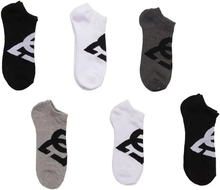 DC 6-Pack Men's Sport No Show Socks Assorted, 10-13 Size (Shoe Size 6-12.5)