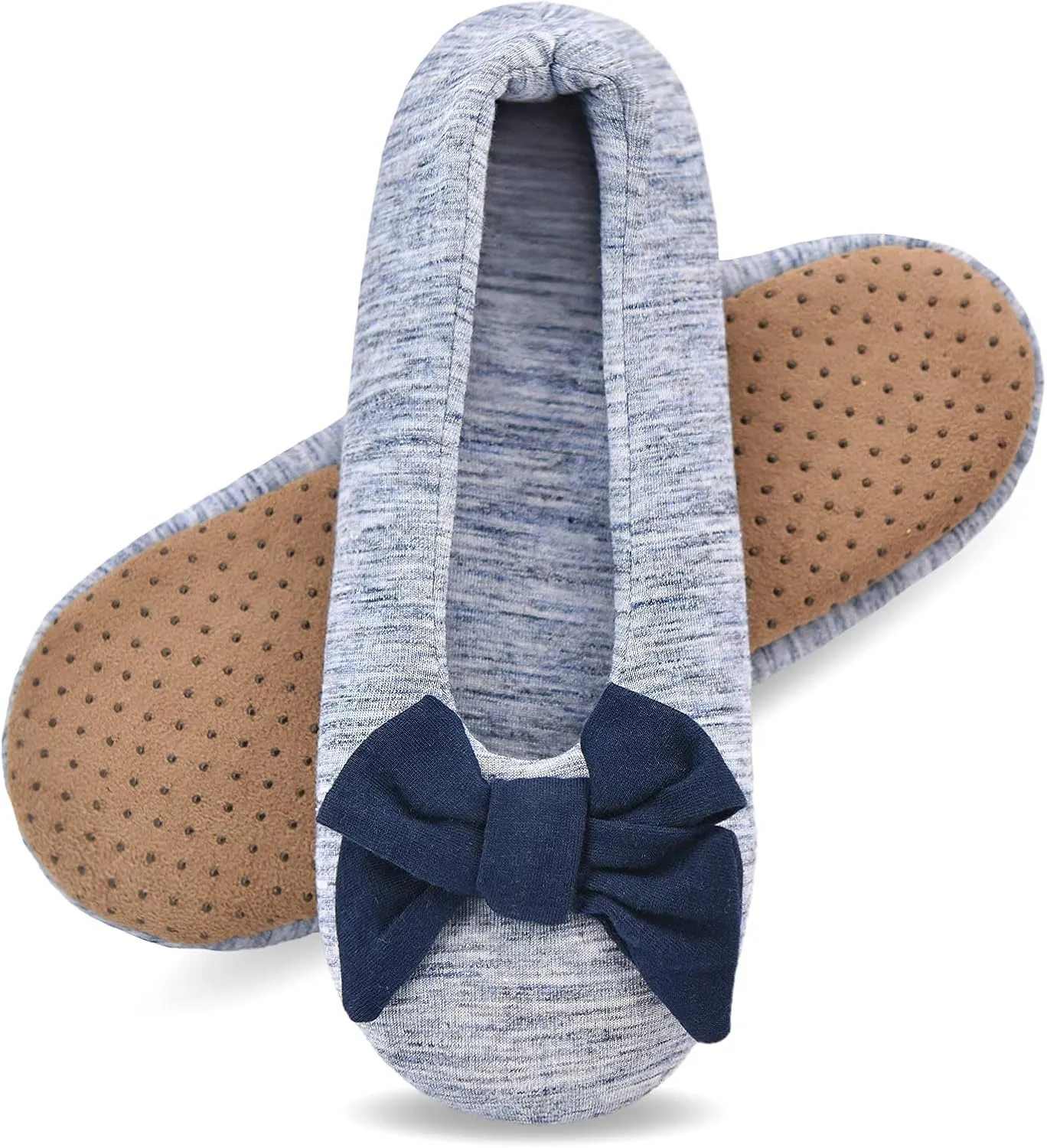 DICUIRD Women's Ballerina Slippers Lightweight House Slippers with Stretchable Heel Design
