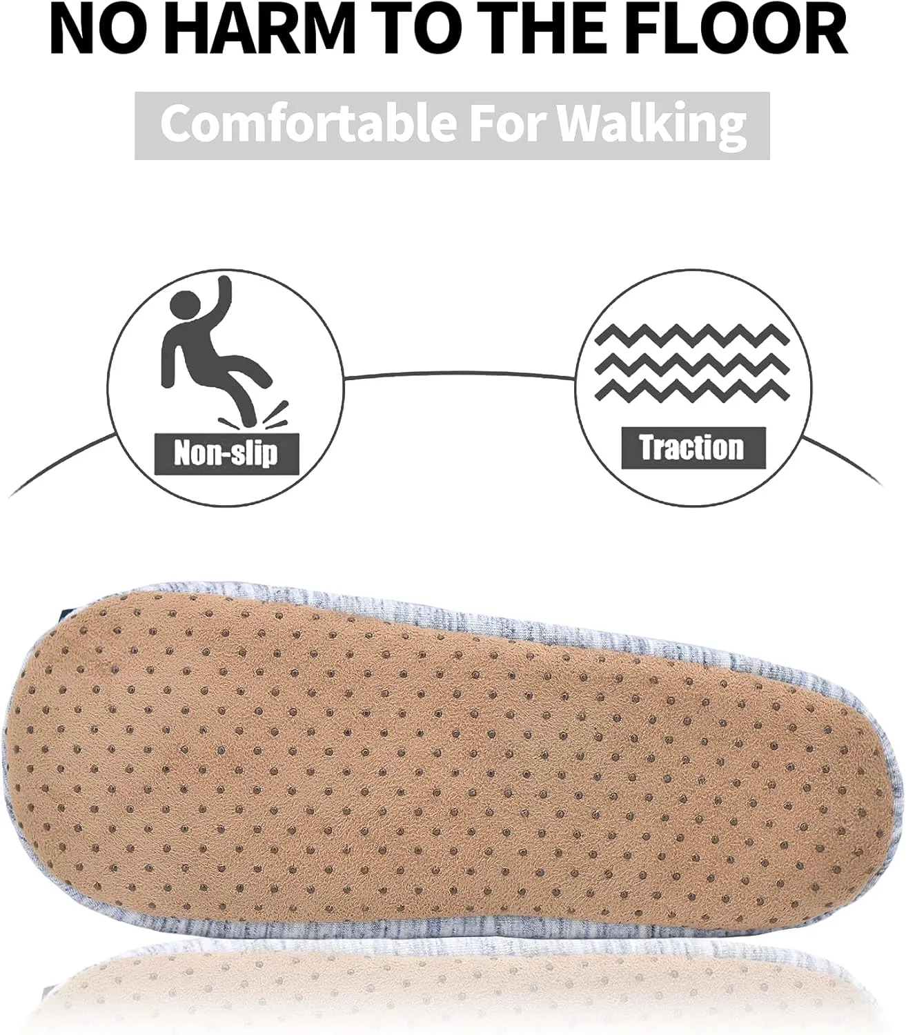 DICUIRD Women's Ballerina Slippers Lightweight House Slippers with Stretchable Heel Design