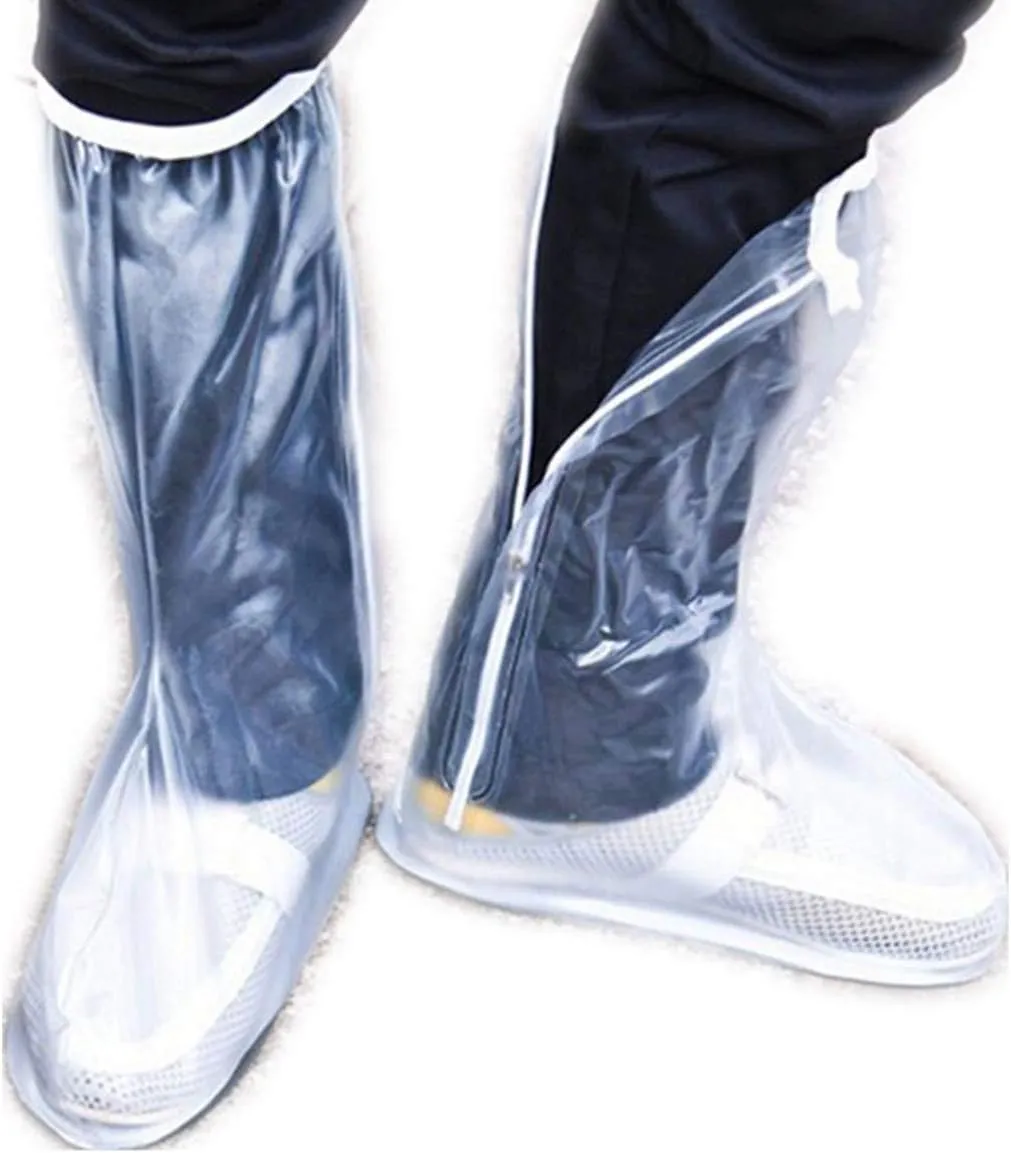 DOITOOL Reusable Rain Shoe Covers White for Outdoor Protection Non Slip Sole for Rainy Days Suitable for Various Environments