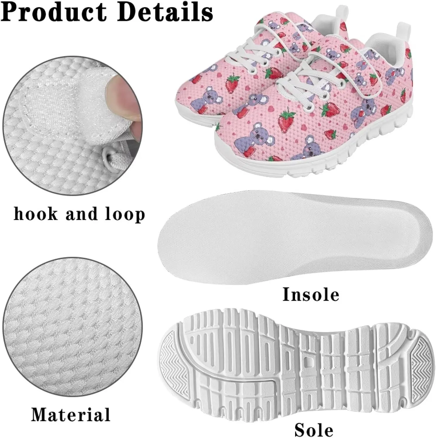 Doojoayie Slip On Shoes for Girls Soft Sole School Tennis Shoes Hook and Loop
