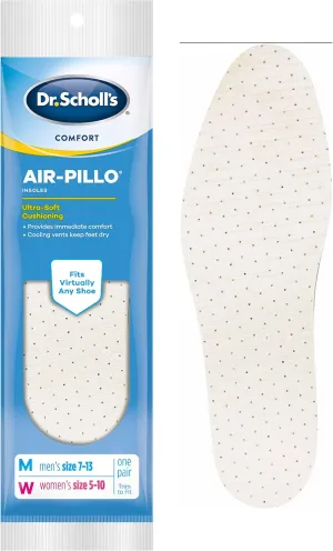 Dr. Scholl's AIR-PILLO Insoles // Ultra-Soft Cushioning and Lasting Comfort with Two Layers of Foam That Fit in Any Shoe - One Pair (Pack of 42)
