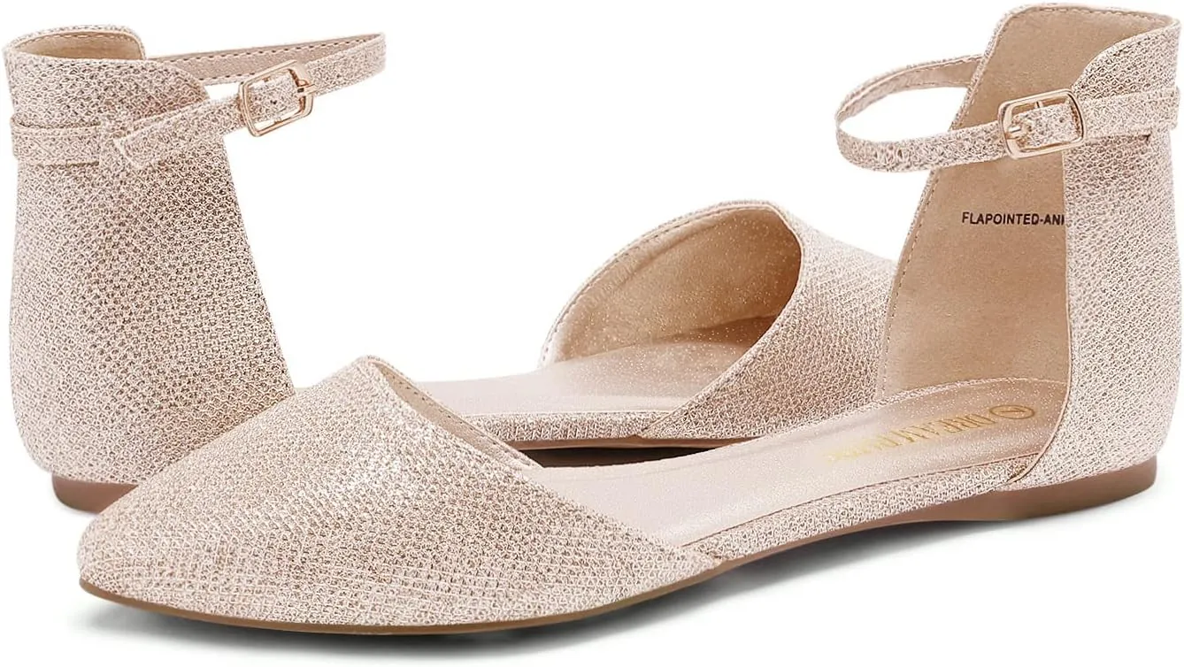 DREAM PAIRS Flapointed Women's Casual D'Orsay Pointed Plain Ballet Comfort Soft Slip On Flats Shoes