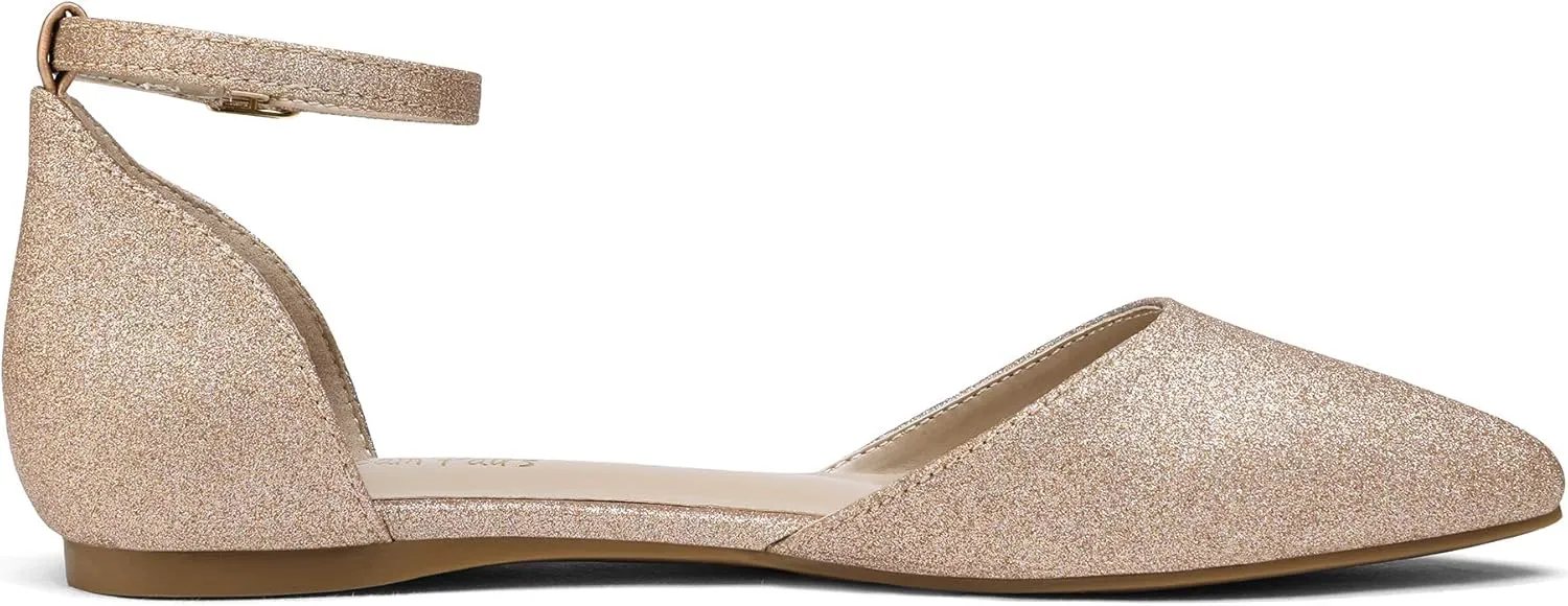 DREAM PAIRS Flapointed Women's Casual D'Orsay Pointed Plain Ballet Comfort Soft Slip On Flats Shoes