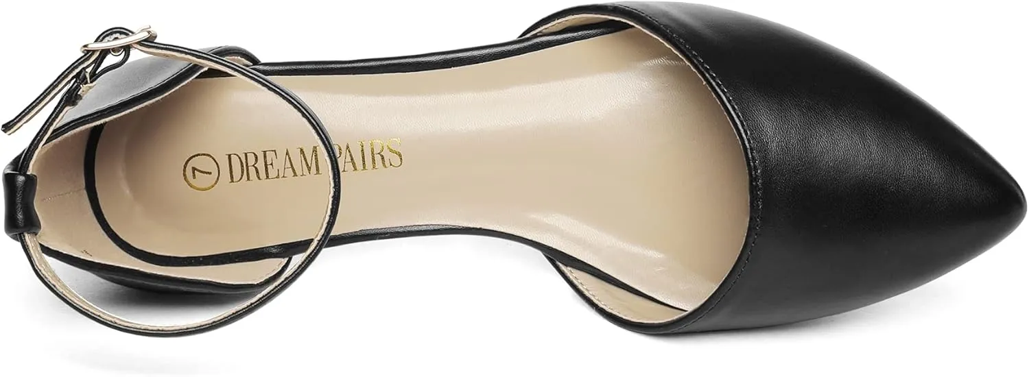 DREAM PAIRS Flapointed Women's Casual D'Orsay Pointed Plain Ballet Comfort Soft Slip On Flats Shoes