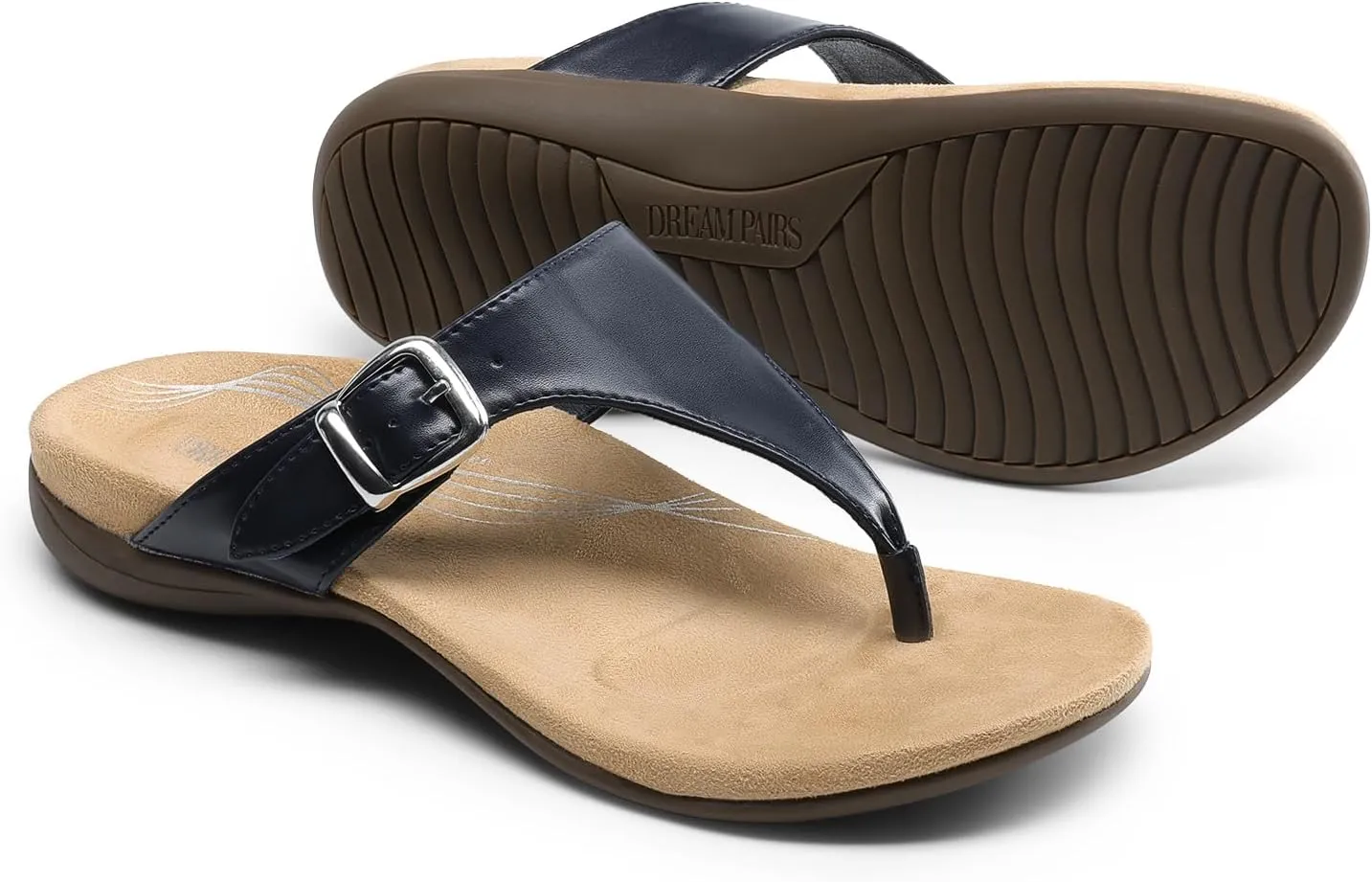 DREAM PAIRS Flip Flops for Women, Arch Support Orthotic Comfortable Soft Summer Slip On Thong Sandals