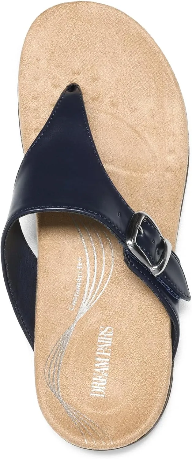 DREAM PAIRS Flip Flops for Women, Arch Support Orthotic Comfortable Soft Summer Slip On Thong Sandals