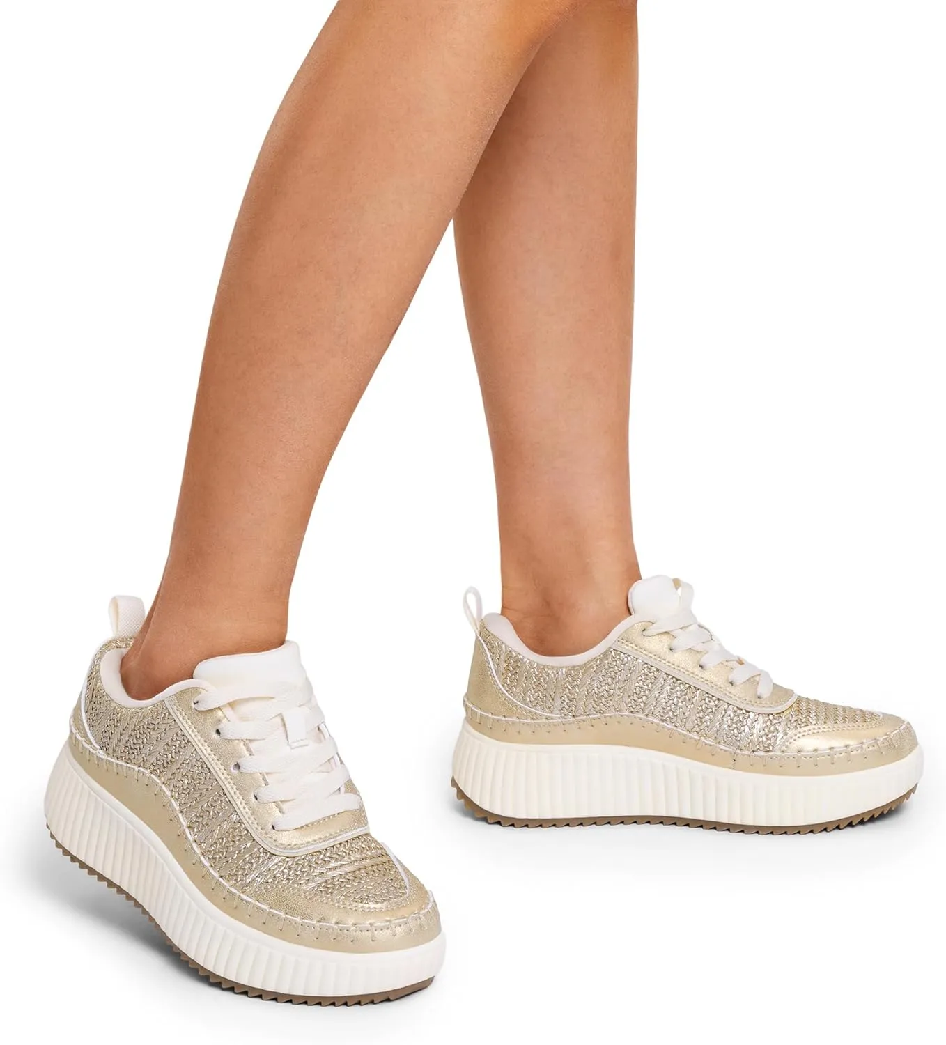DREAM PAIRS Women Chunky City Tweed Comfortable Casual Platform Fashion Sneaker